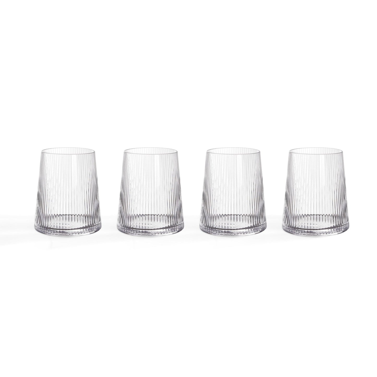 Gatsby Set of 4 Ripple Glass Tumblers - Clear
