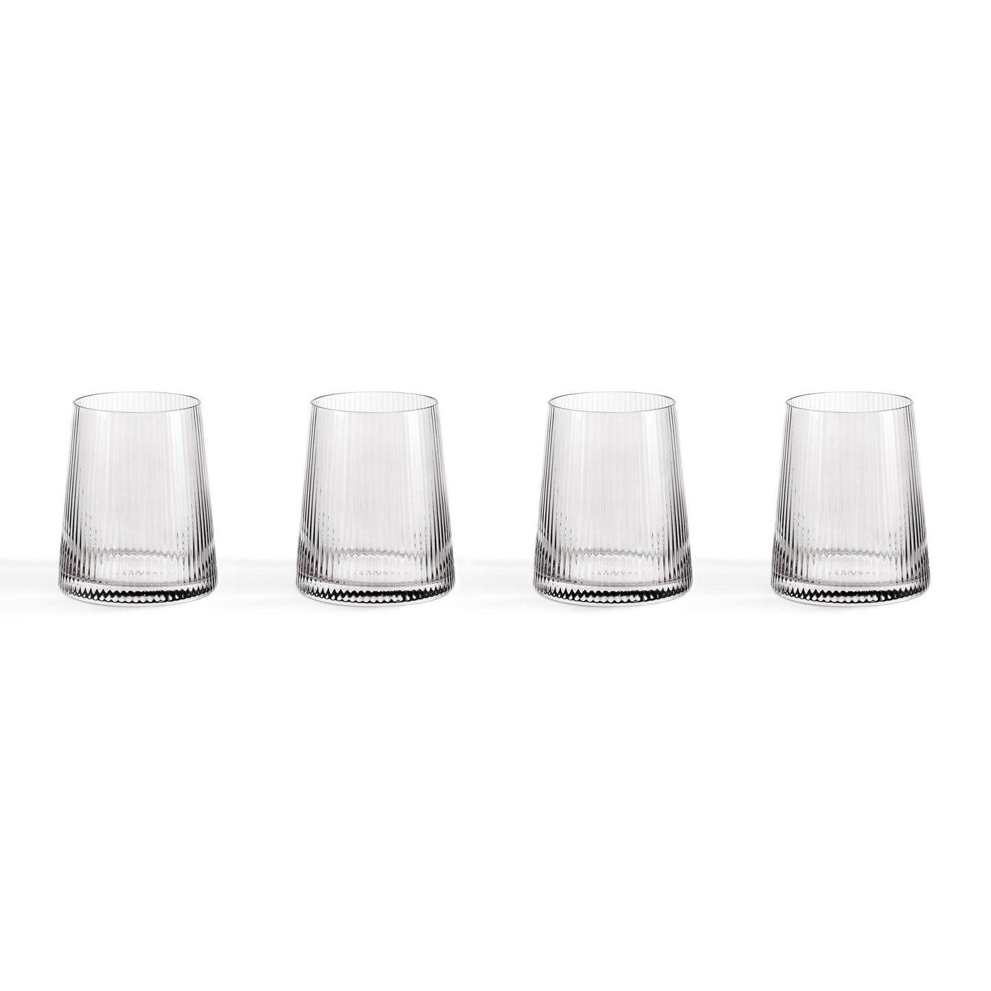 Gatsby Set of 4 Ripple Glass Tumblers - Smoked