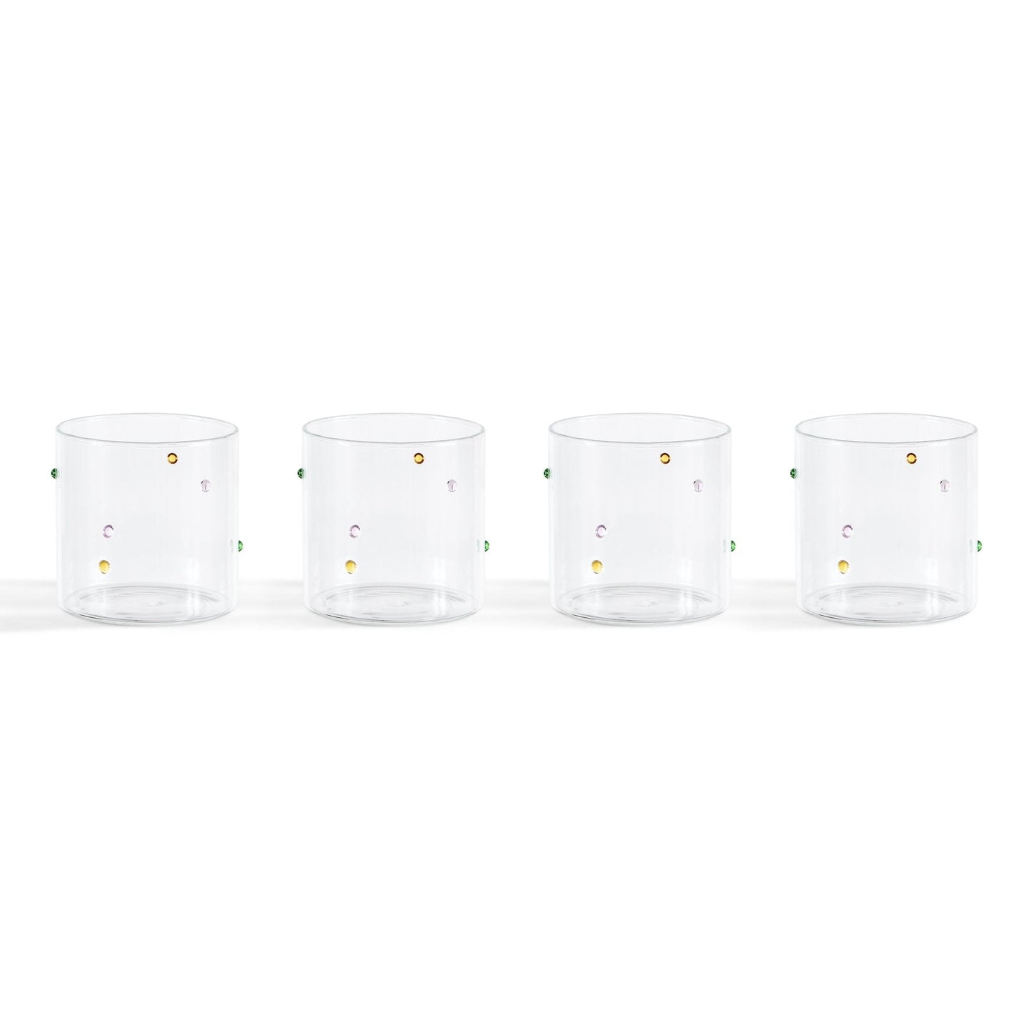 Nelly Polka Dot Glass Tumblers - Set of 4 - Clear