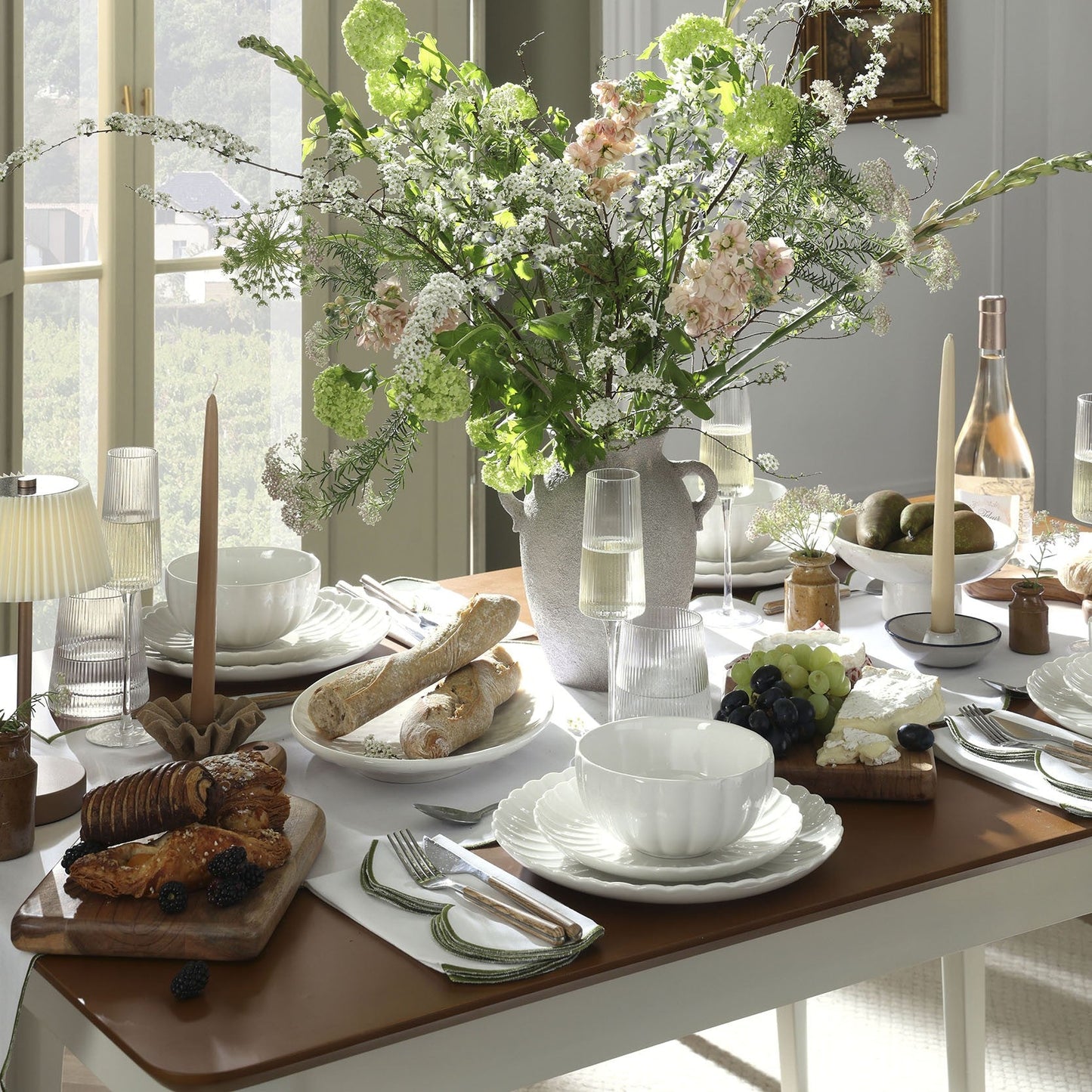 Gatsby Set of 4 Ripple Glass Champagne Flutes - Clear