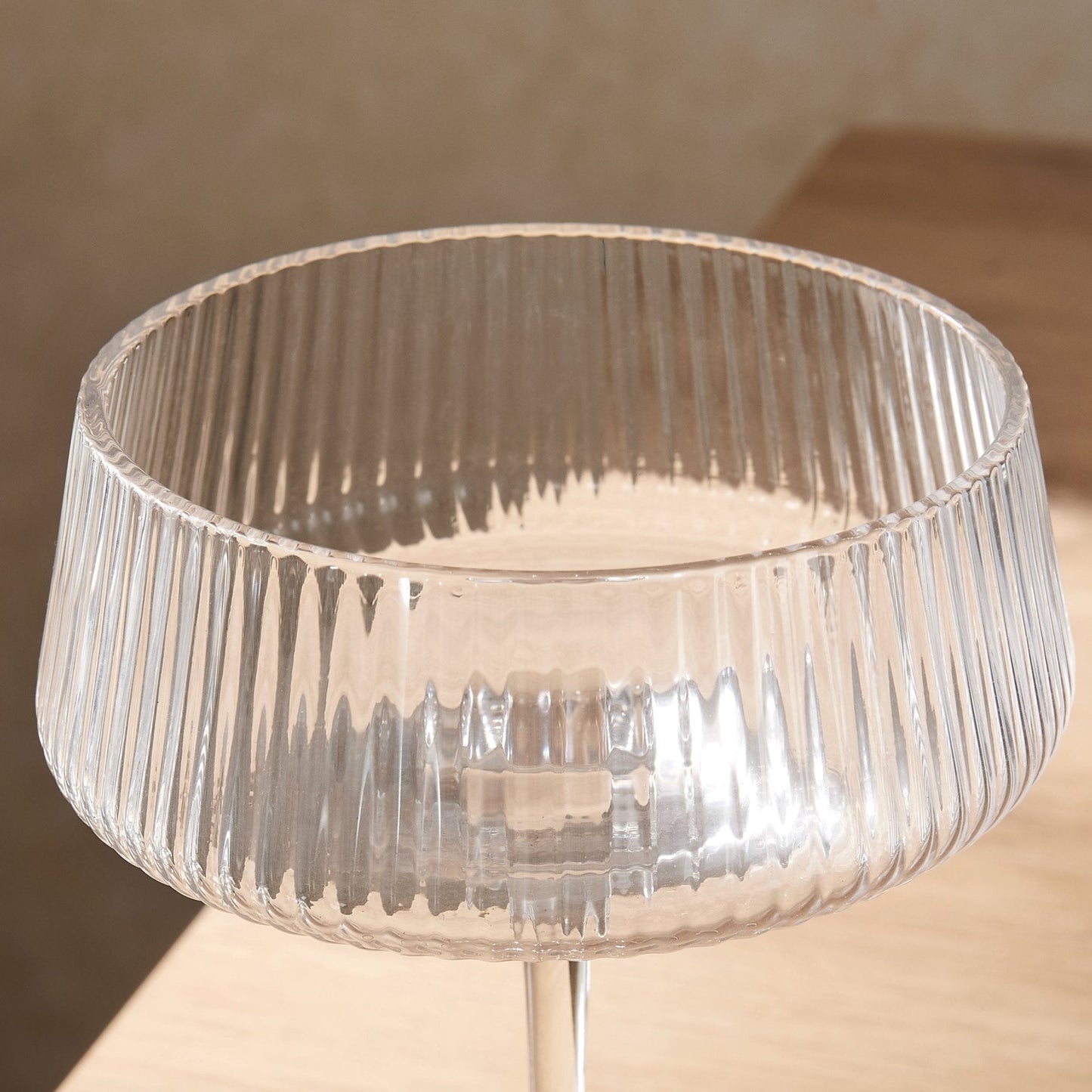 Gatsby Set of 4 Ripple Glass Coupes - Clear