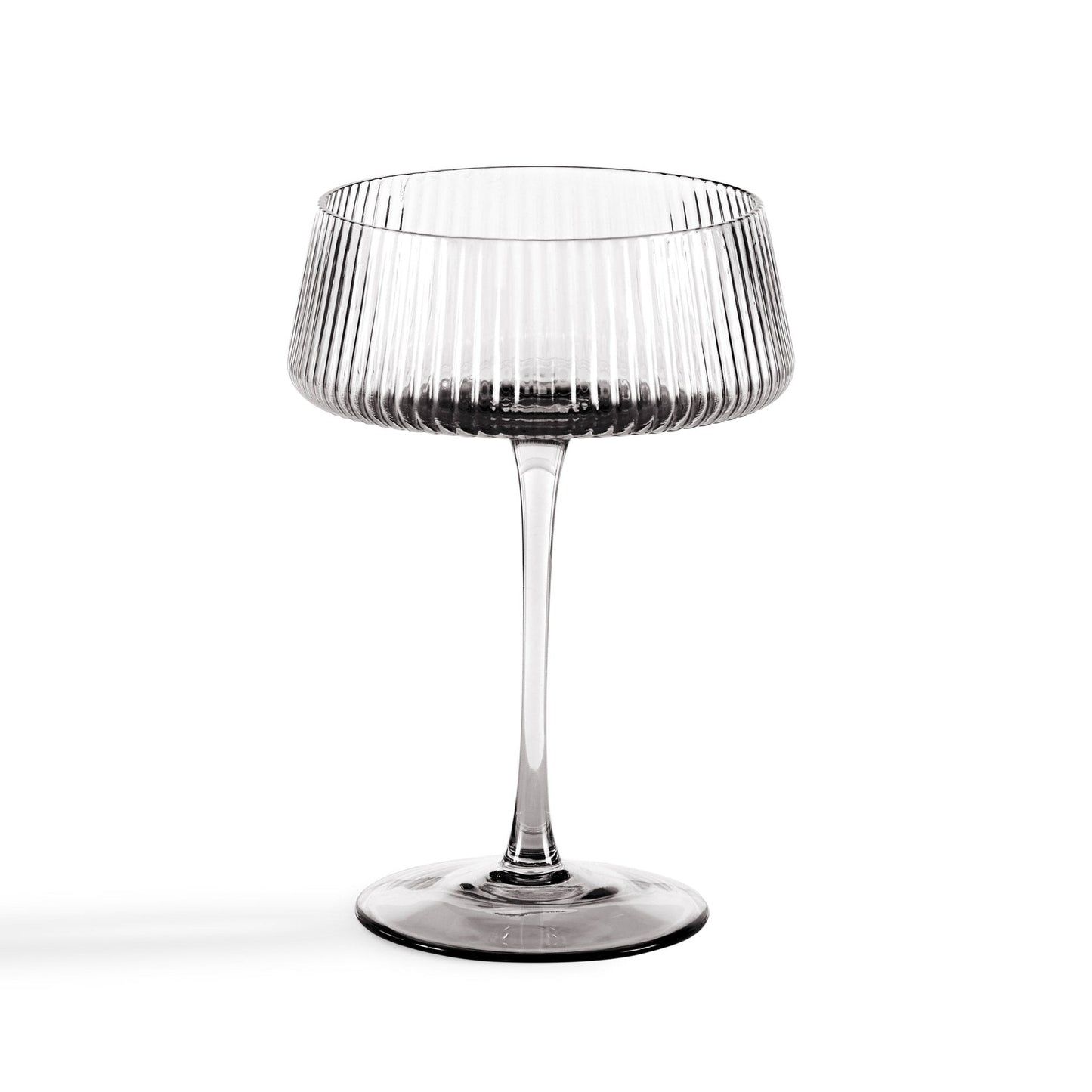 Gatsby Set of 4 Ripple Glass Coupes - Smoked