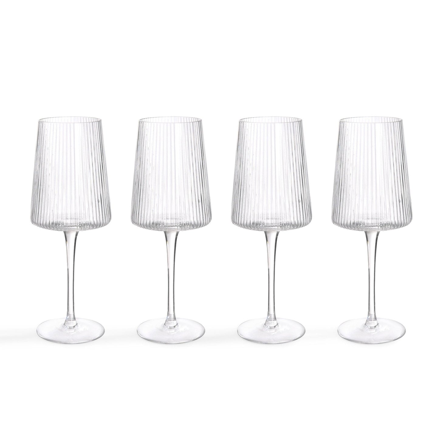 Gatsby Set of 4 Ripple Glass Wine Glasses - Clear
