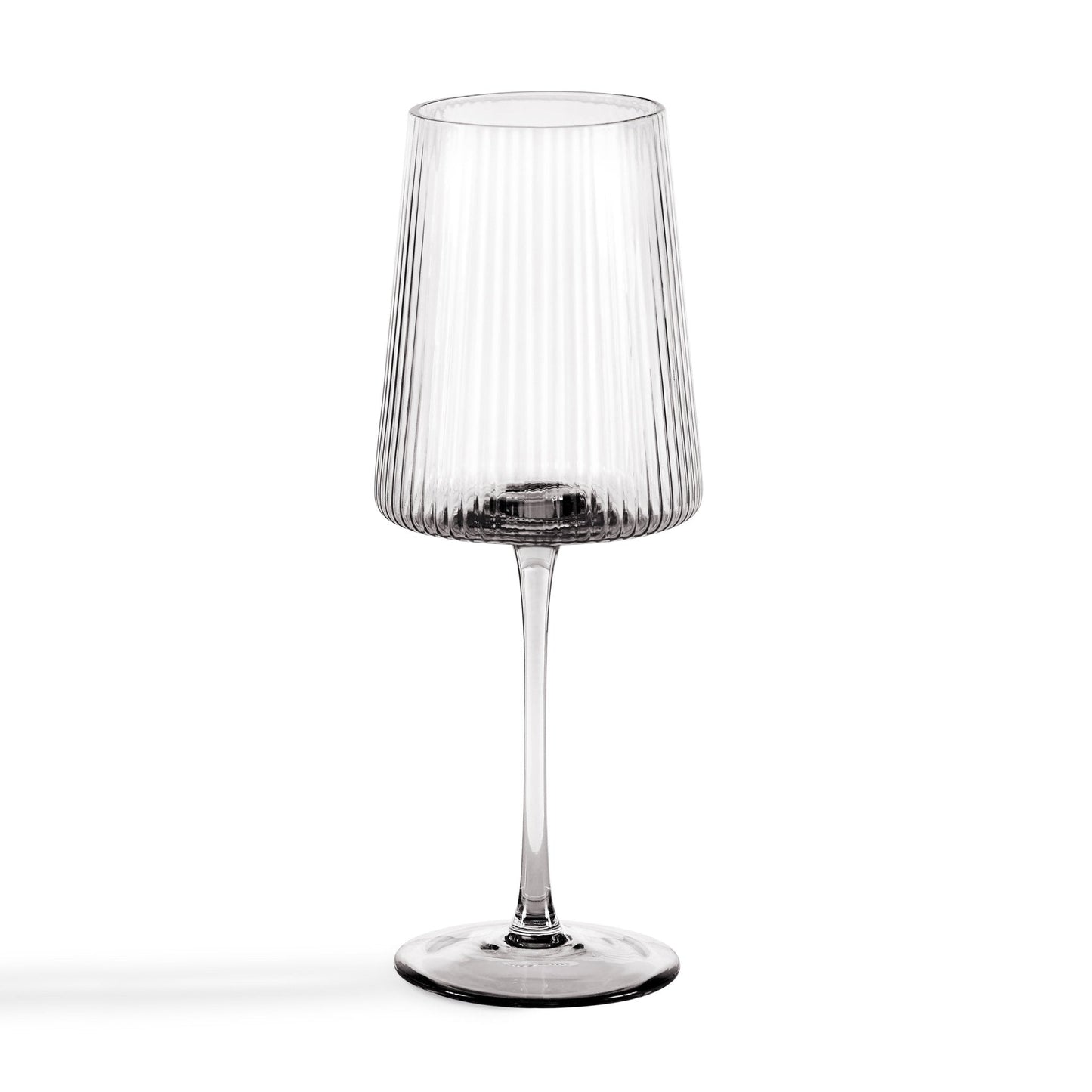 Gatsby Set of 4 Ripple Glass Wine Glasses - Smoked