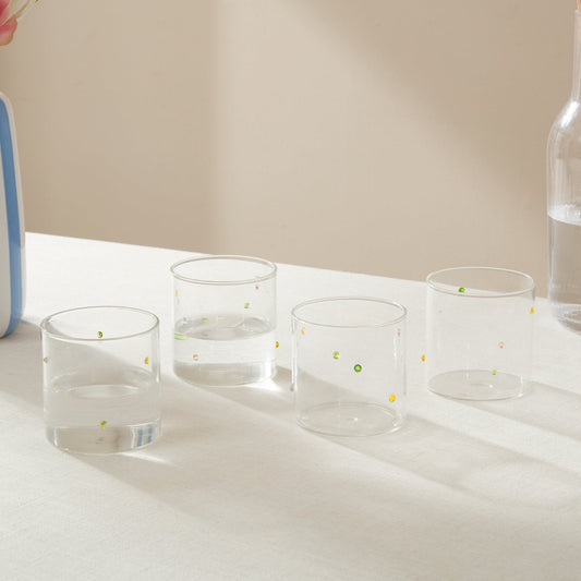 Nelly Polka Dot Glass Tumblers - Set of 4 - Clear